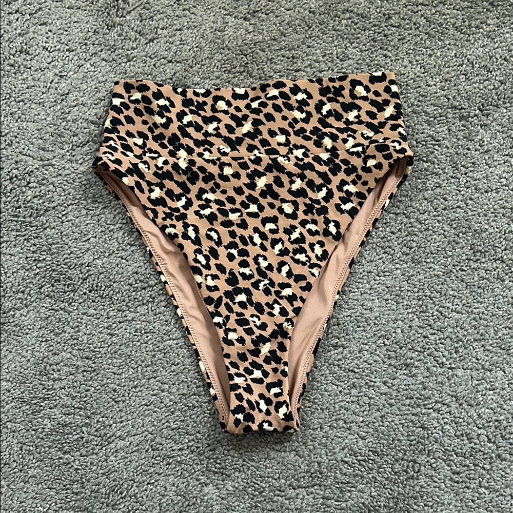 Aerie Brown and Black High-Cut Bikini